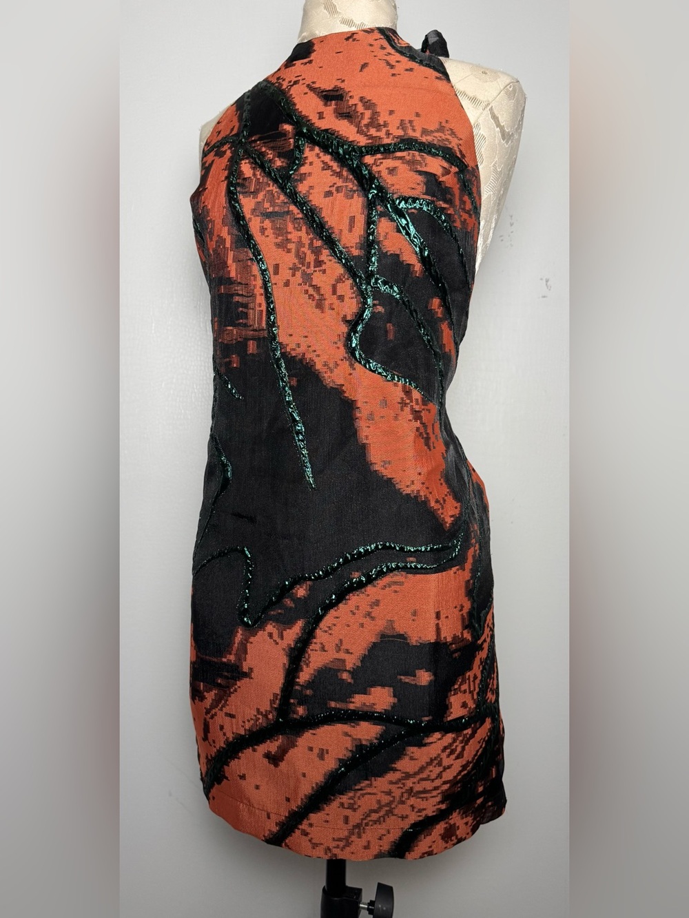 Freya Nite  Sleeveless Mini Dress in Rust and Black